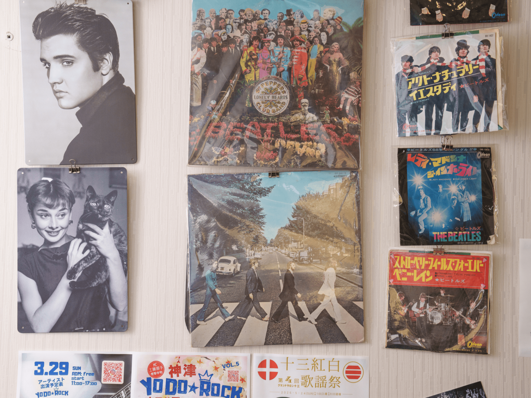 Nyammy店内のレコードコレクション