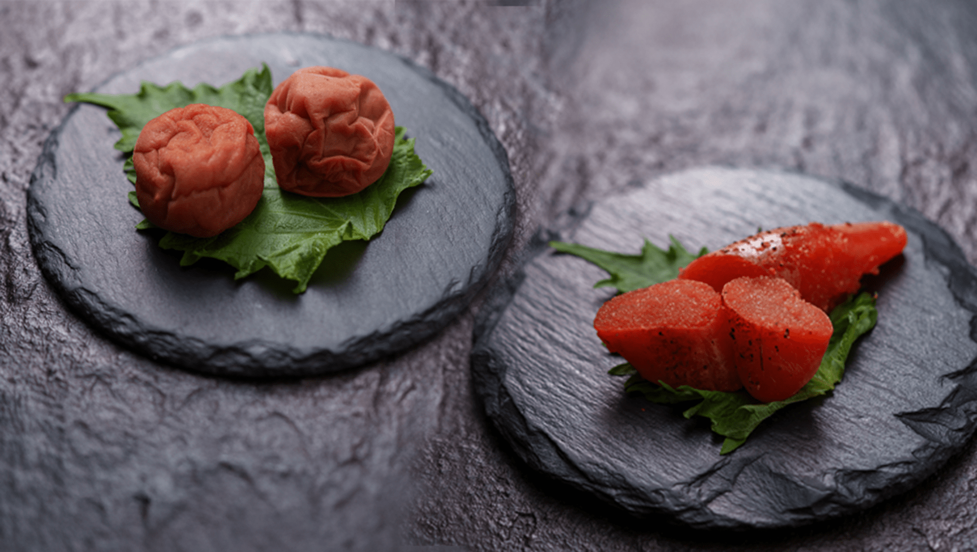 燻製梅干しと燻製炙り明太子